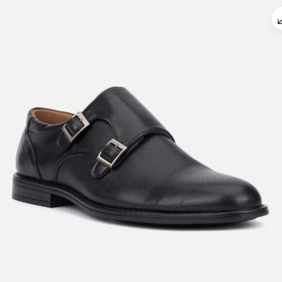 New York & Company Terry Men's Size 10.5 Double Monk Strap Dress Shoes Black New - Picture 1 of 14